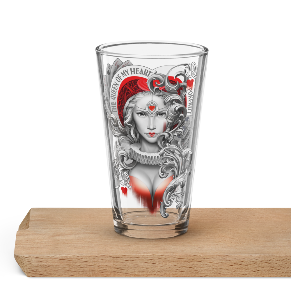 Queen Hearts - Shaker pint glass