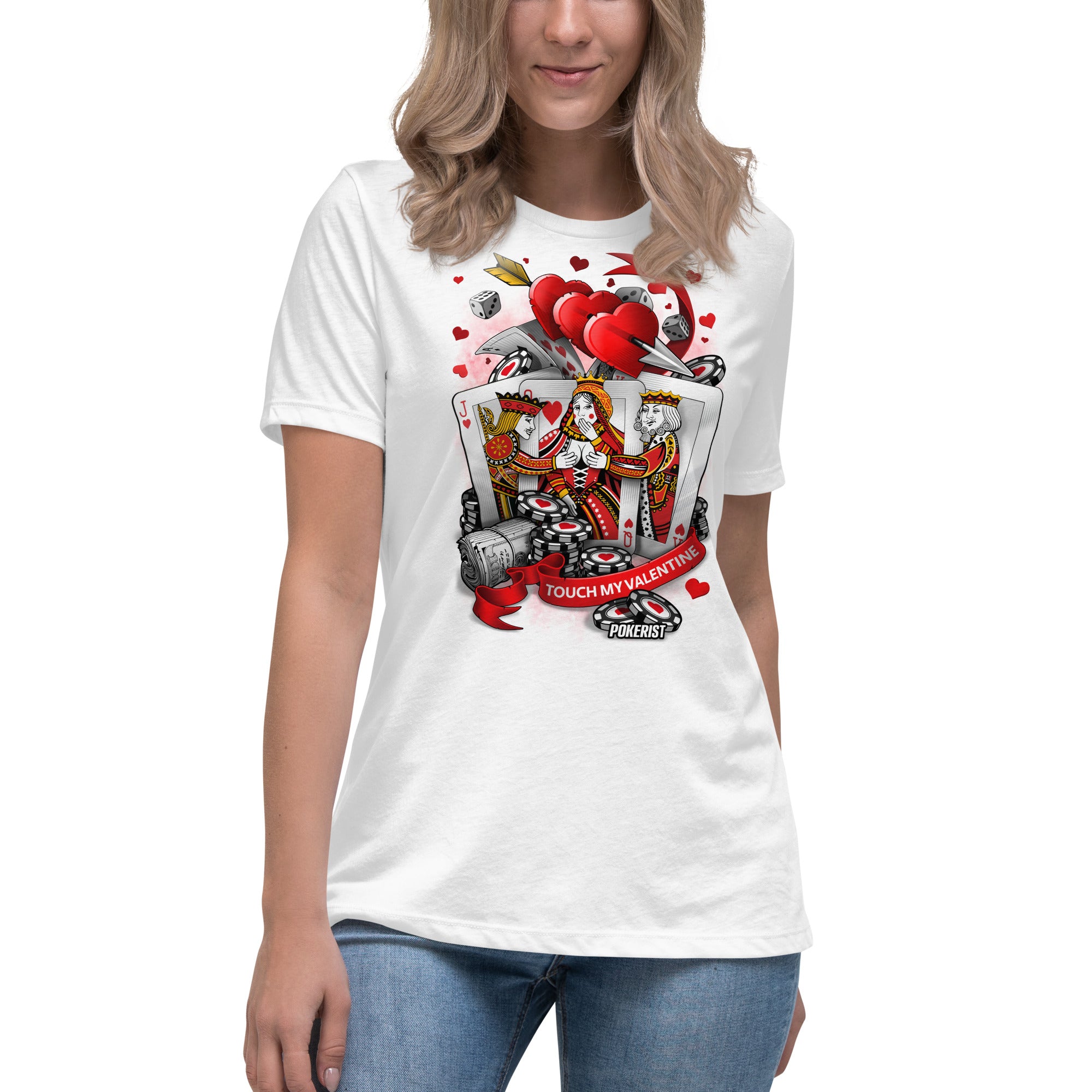 Touch My Valentine - Women's Relaxed T-Shirt - Pokerist